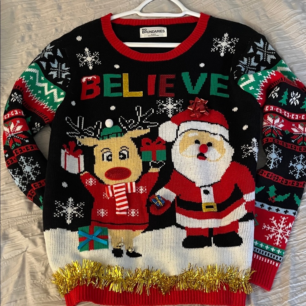 Festive Christmas Sweater - Black and Red